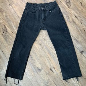 vintage straight leg levi 501 black jeans